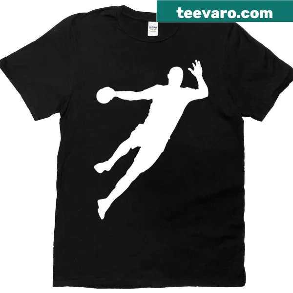 Handball-themed T-shirt with dynamic graphics for players