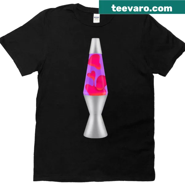 Heart-shaped lava lamp graphic T-shirt in a vintage style