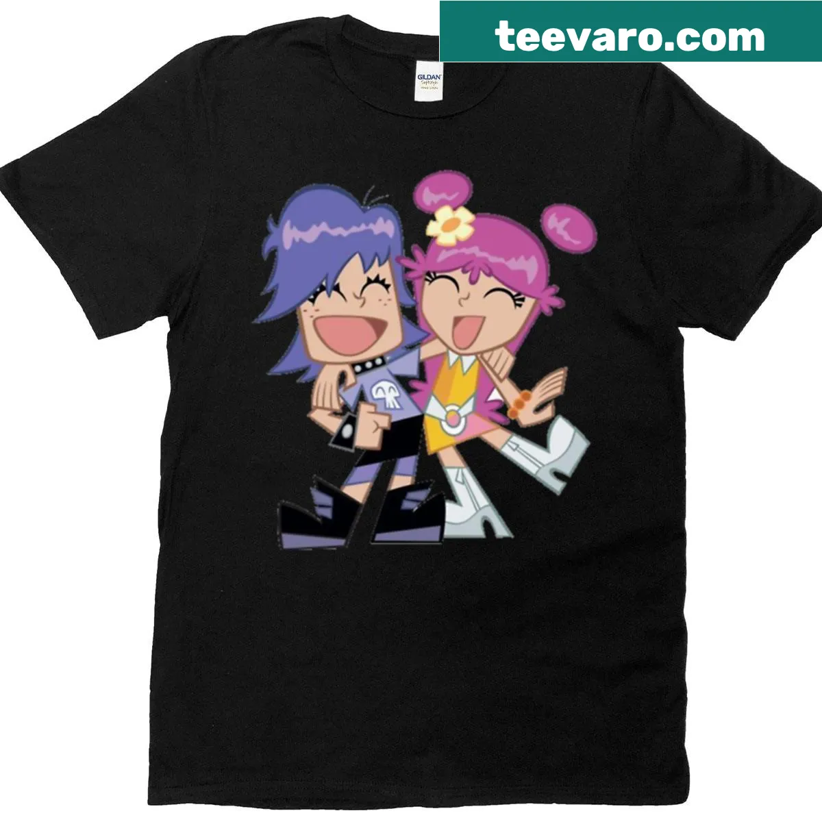 Cartoon-themed T-shirt featuring Hi Hi Puffy Ami Yukmi graphic — on a men's t-shirt