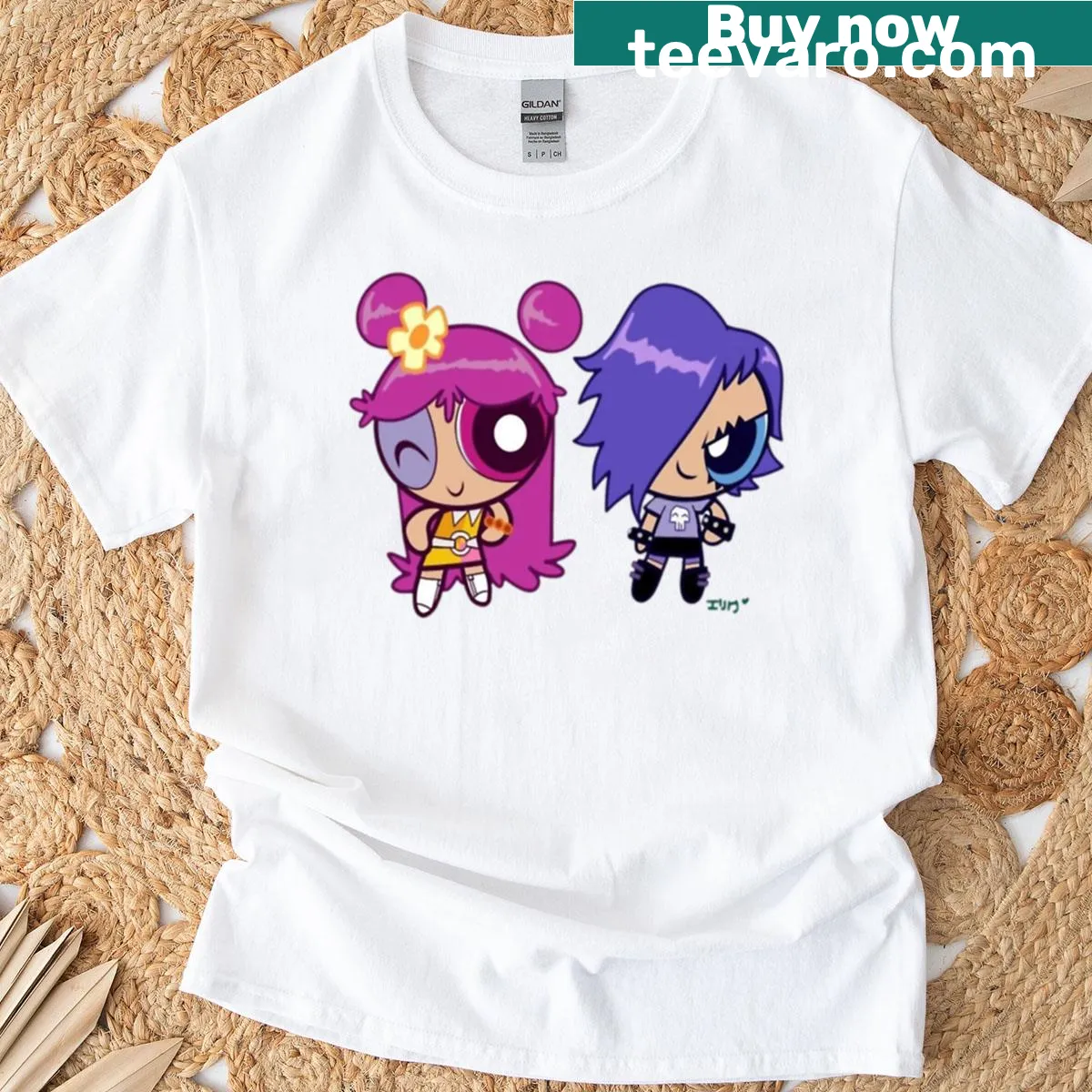 Vintage-style t-shirt featuring characters from Hi Hi Puffy Ami Yumi — on a men's t-shirt