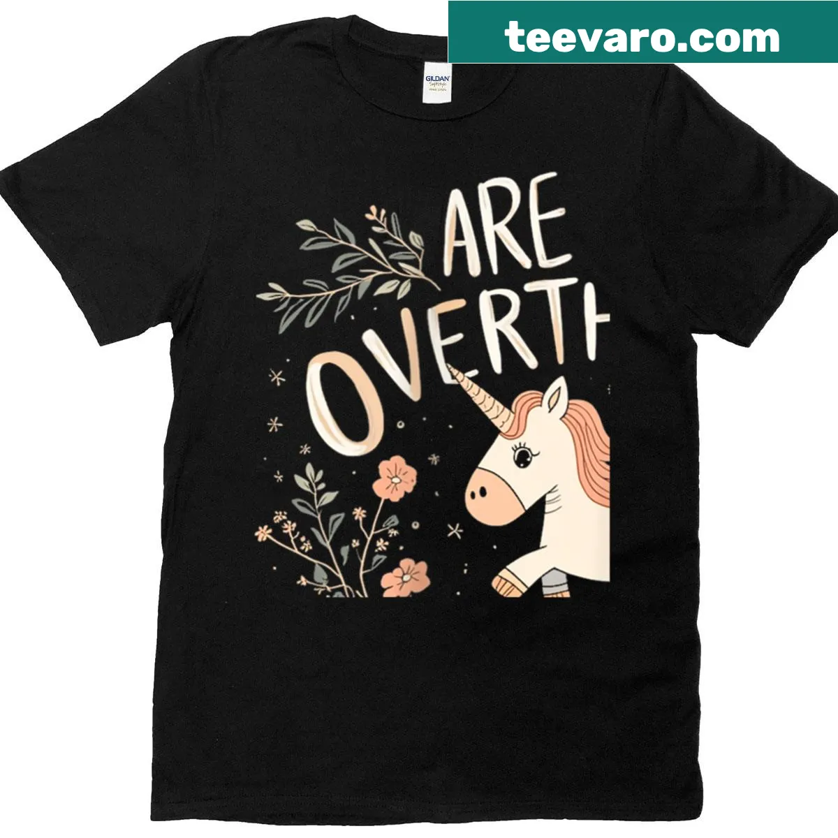 Unicorn-themed t-shirt with humorous phrase — on a men's t-shirt
