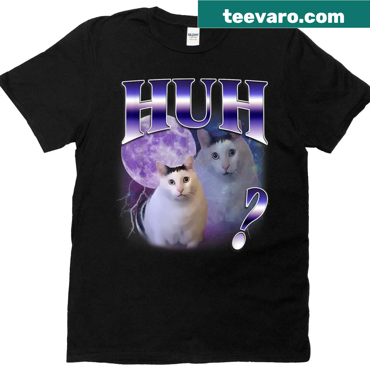 Funny cat meme t-shirt with chonky cat graphic and humorous text — on a men's t-shirt