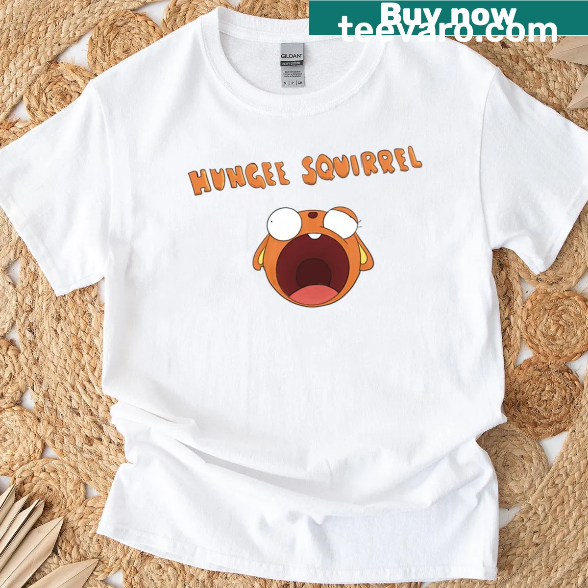Cartoon T-shirt featuring a funny squirrel graphic. — on a men's t-shirt