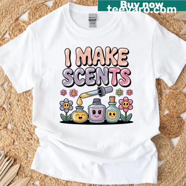 Cute illustrative T-shirt about DIY perfume making with creative design