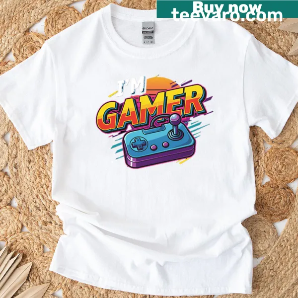 Bold Im Gamer text t-shirt for gaming enthusiasts