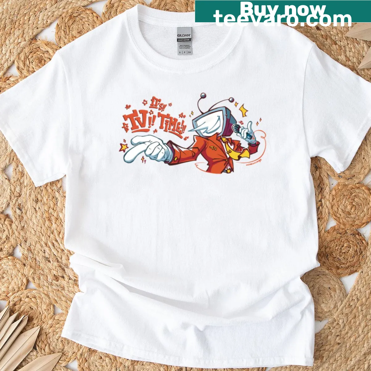 Gaming t-shirt with the phrase 'It's TV Time' from Deltarune — on a men's t-shirt