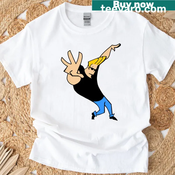 Johnny Bravo T-shirt featuring a cartoon graphic of the character.