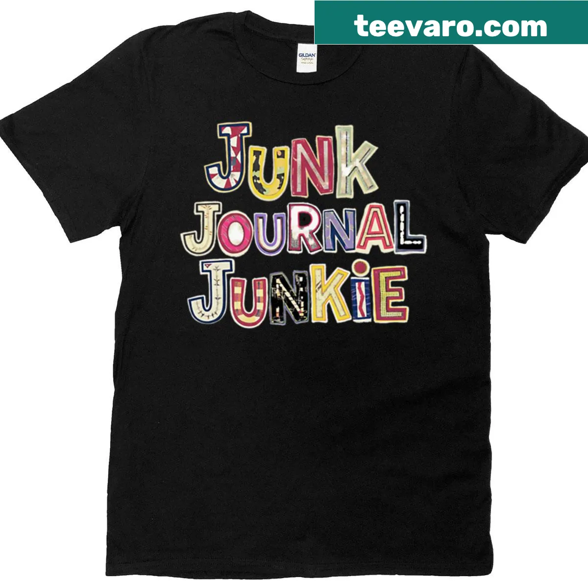 Junk Journal Junkie t-shirt for scrapbooking enthusiasts — on a men's t-shirt