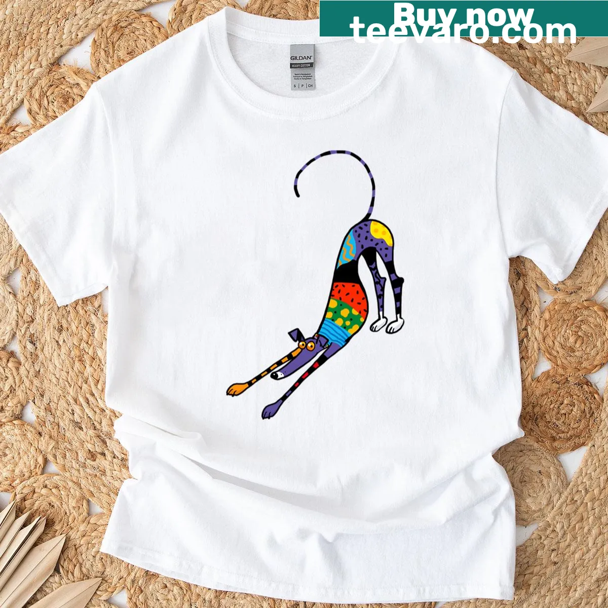Artistic t-shirt with abstract typography saying 'Bowdown' — on a men's t-shirt