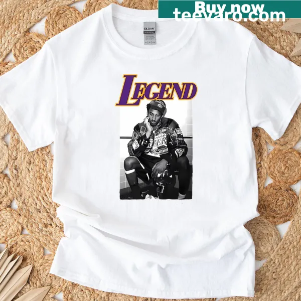 Tribute t-shirt featuring Kobe Bryant's name in bold typography.