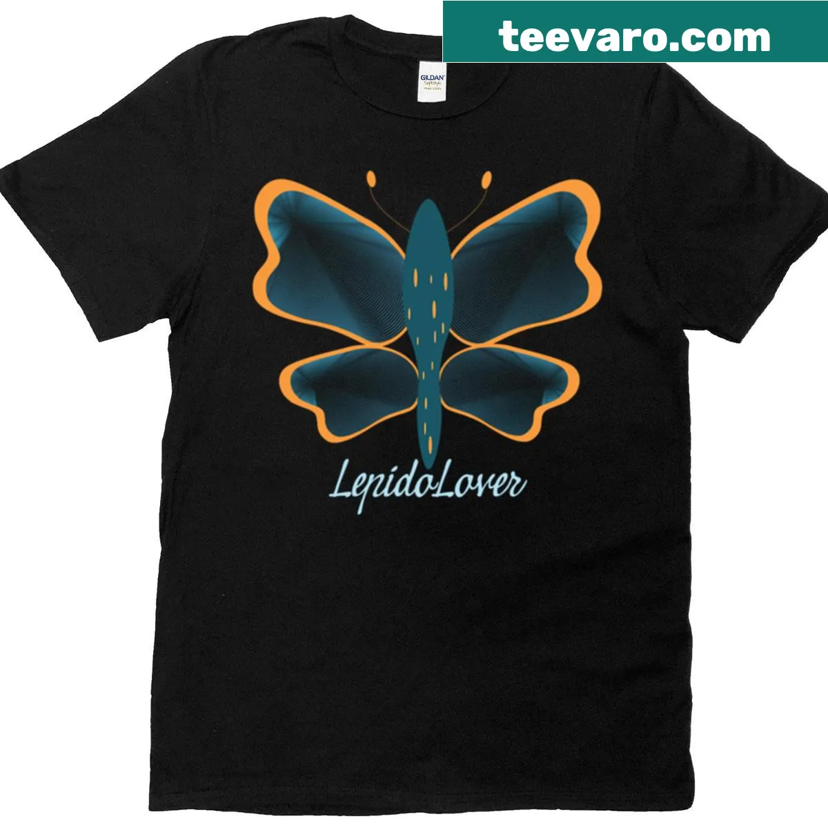 Illustrated butterfly design on a T-shirt for lepidopterists and butterfly lovers — on a men's t-shirt