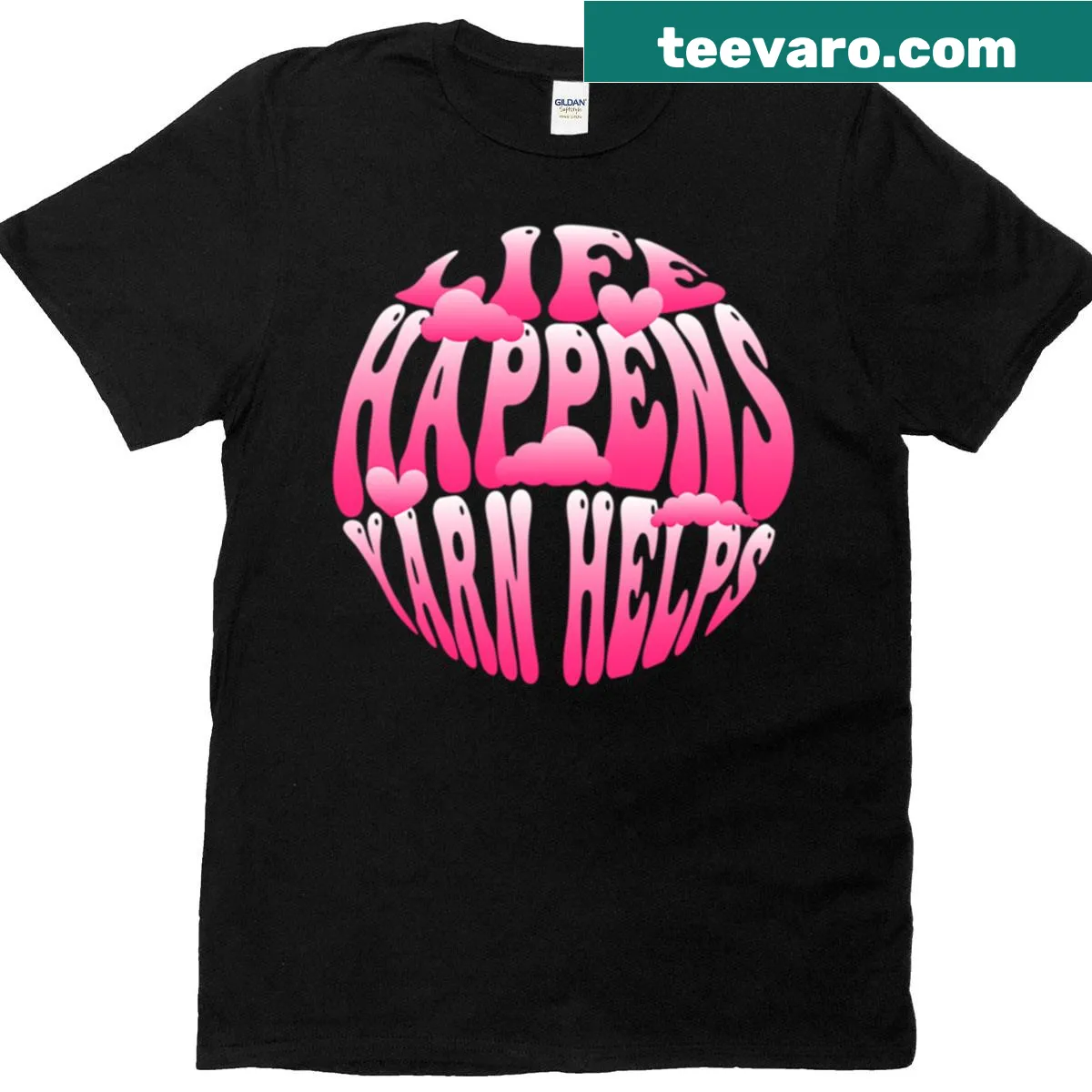 Funny knitting quote about life and yarn on a casual t-shirt — on a men's t-shirt