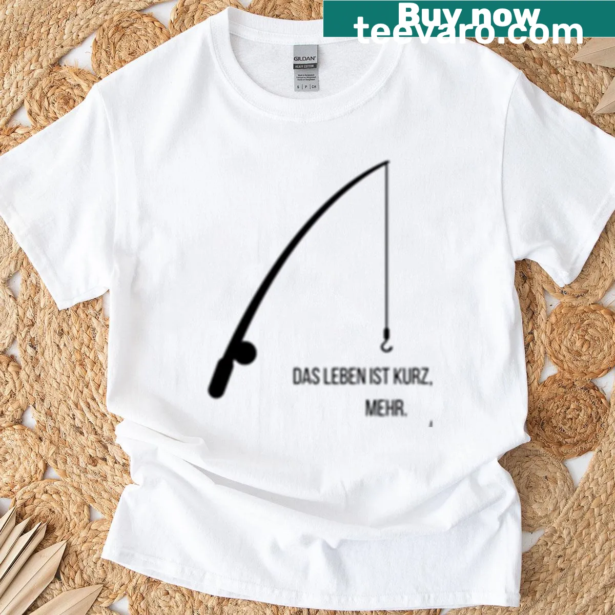 Minimalist fishing quote on a t-shirt — on a men's t-shirt