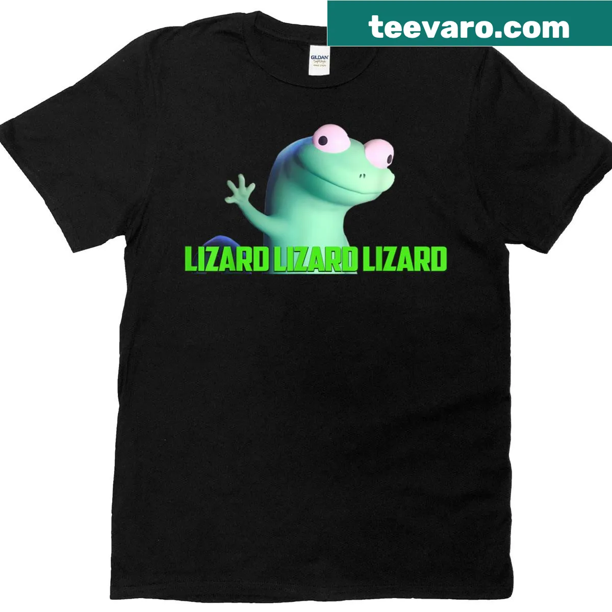 Fun T-shirt featuring the word 'Lizard' in a playful design — on a men's t-shirt