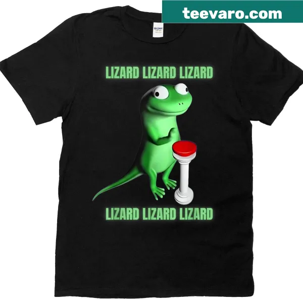 Funny lizard meme graphic on a casual t-shirt for animal lovers