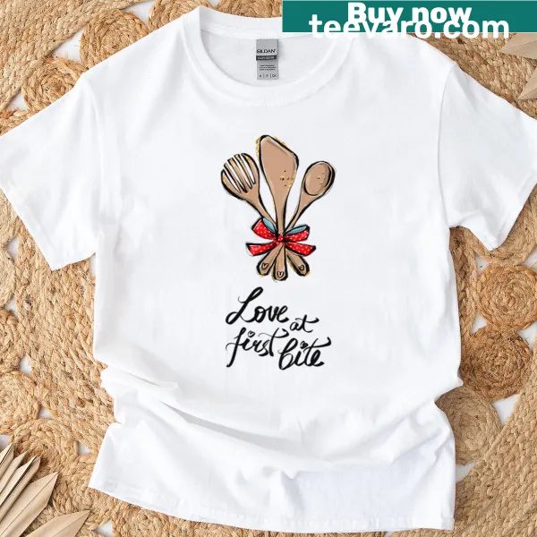 Cute drawing of cooking tools with text on t-shirt