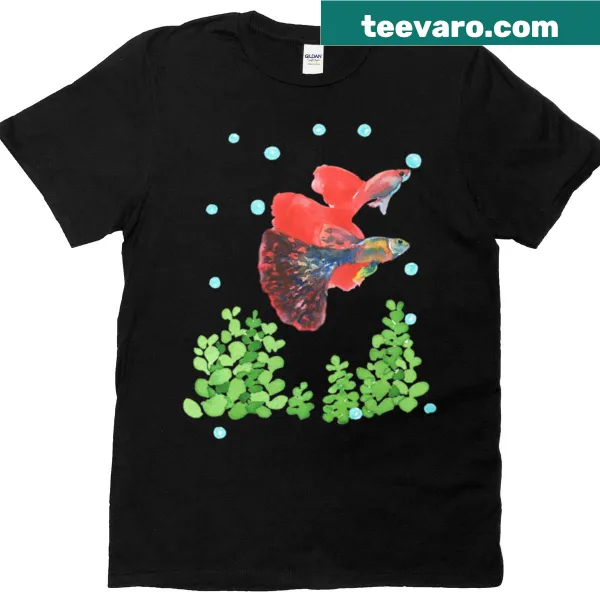 Cute cartoon guppies graphic on a kids' t-shirt