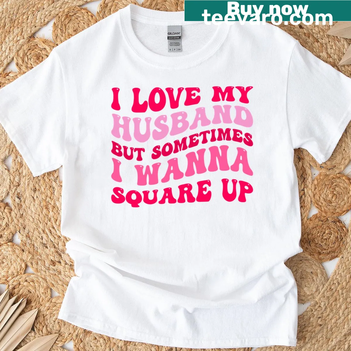 Funny wife t-shirt with humorous marriage quote — on a men's t-shirt