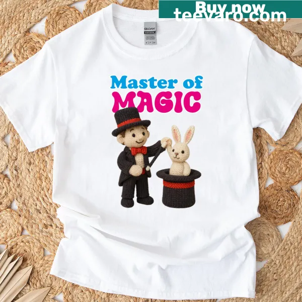 Illustration of a magician with a rabbit coming out of a hat