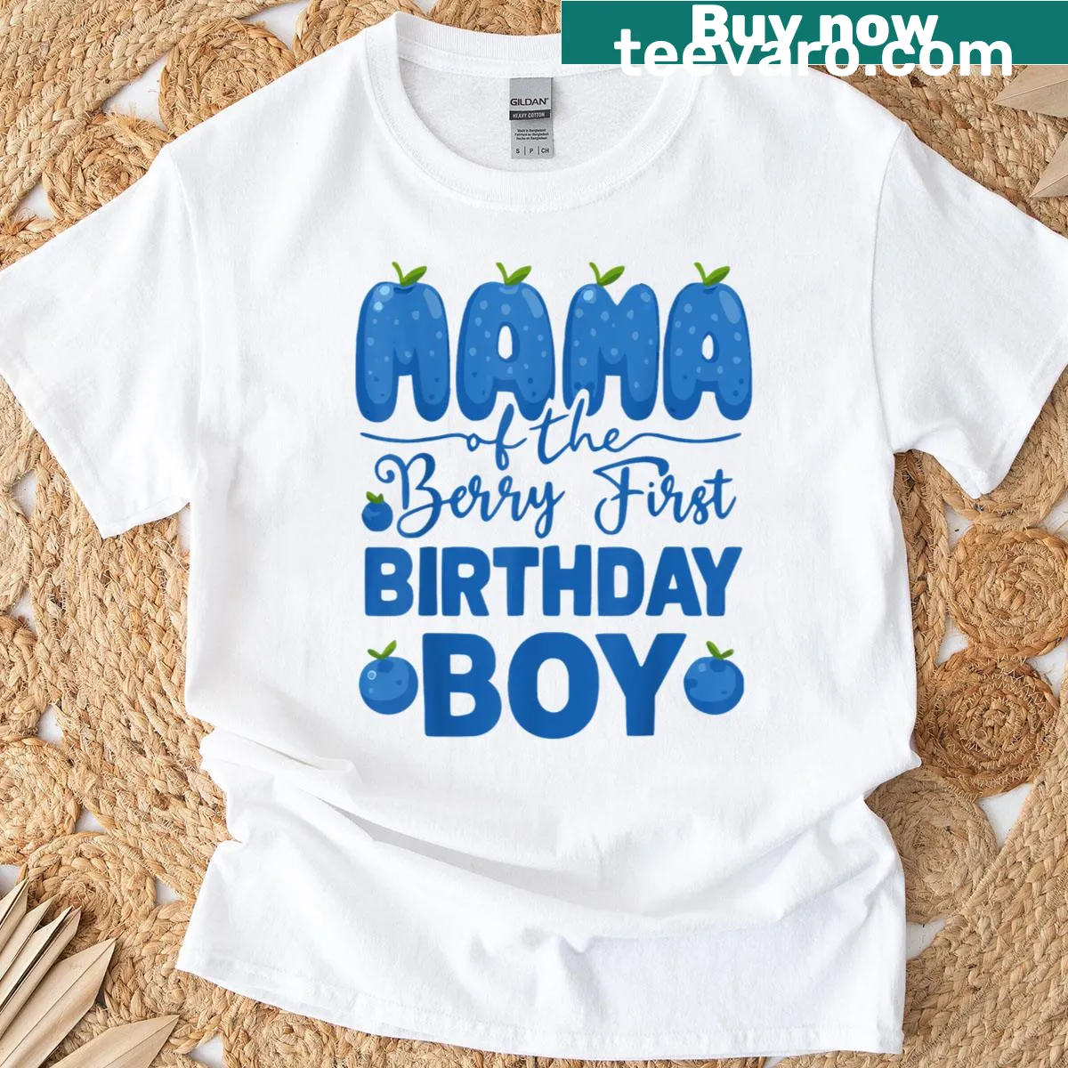 Wholesome t-shirt for mom with berry-themed birthday design — on a men's t-shirt