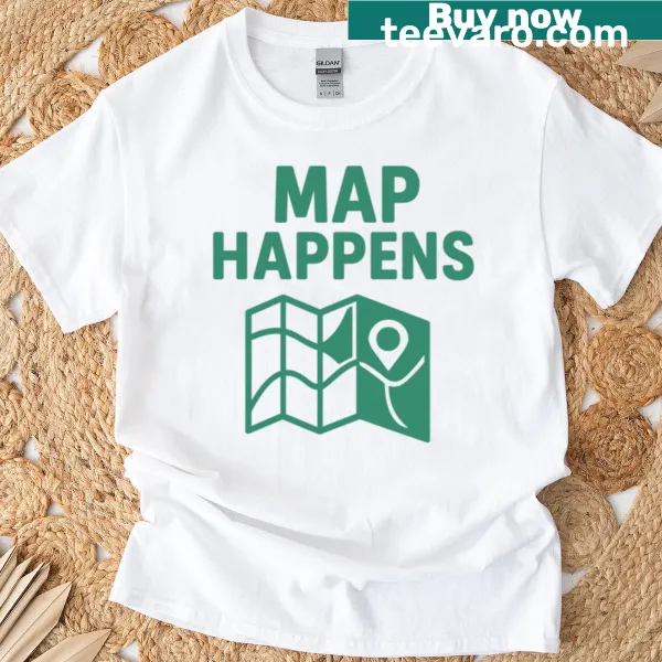 Retro style t-shirt with mapping design and minimalist graphics