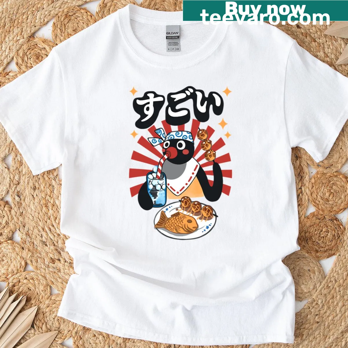 Adorable Matsuri Pengin festival t-shirt — on a men's t-shirt