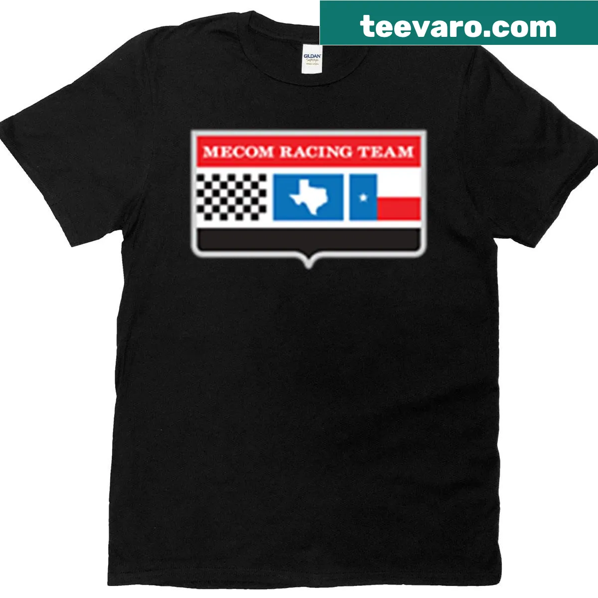 Vintage Mecom Racing Team logo T-shirt for racing fans — on a men's t-shirt