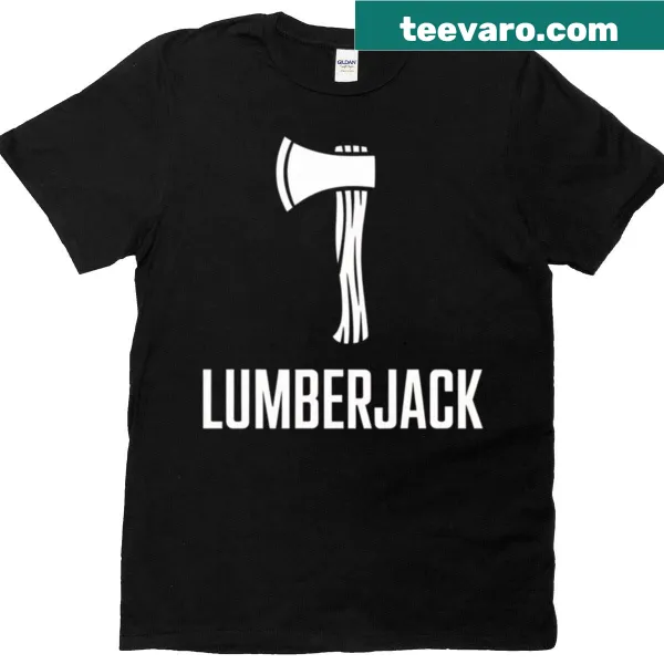 Minimalist silhouette of a lumberjack axe on a T-shirt