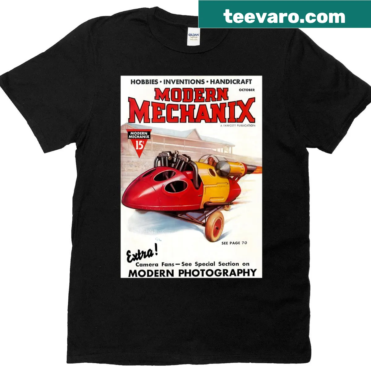 Vintage-style t-shirt featuring a 1937 car design — on a men's t-shirt