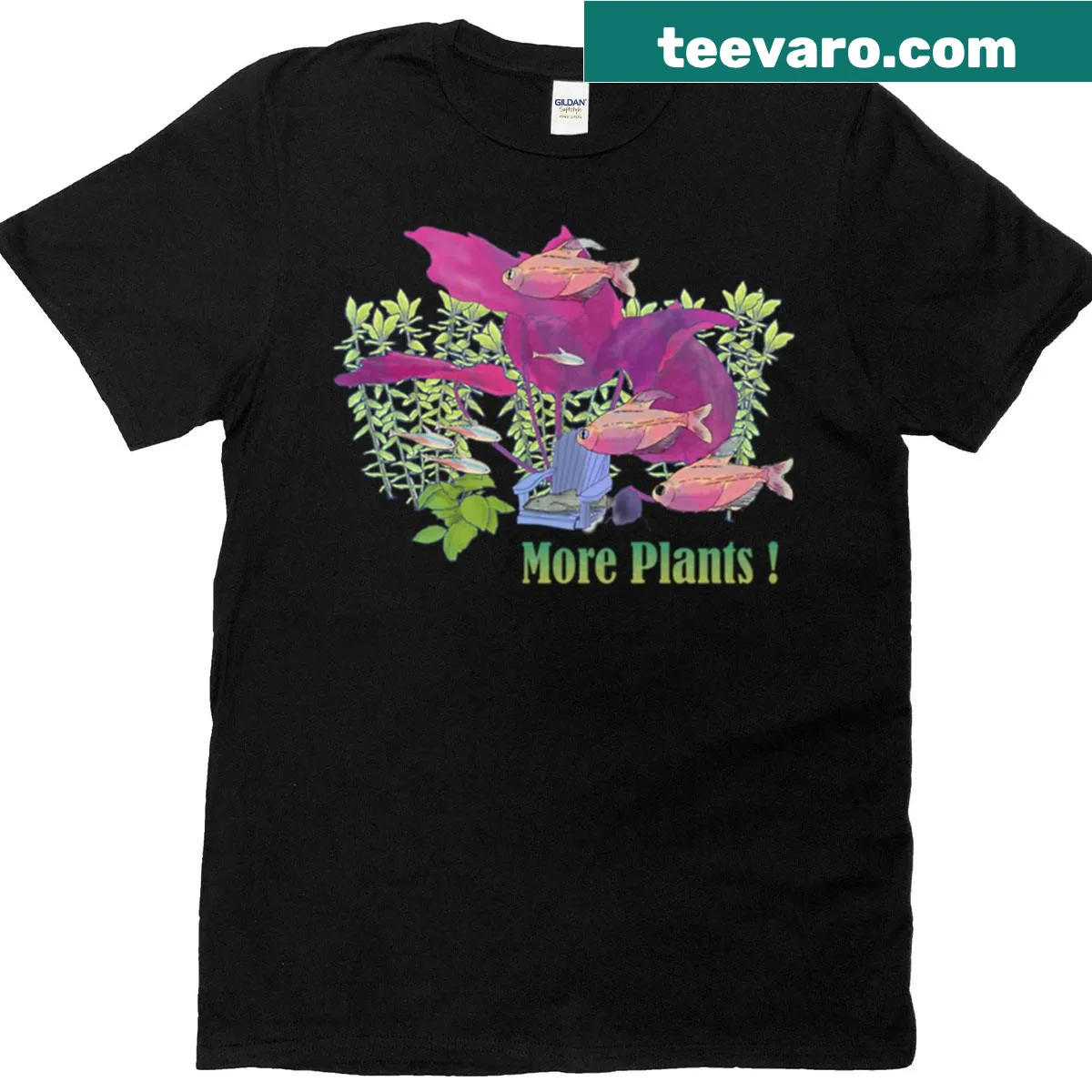 Cheerful t-shirt with 'More Plants' text for nature lovers — on a men's t-shirt