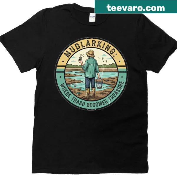 Mudlarking t-shirt with humorous illustration