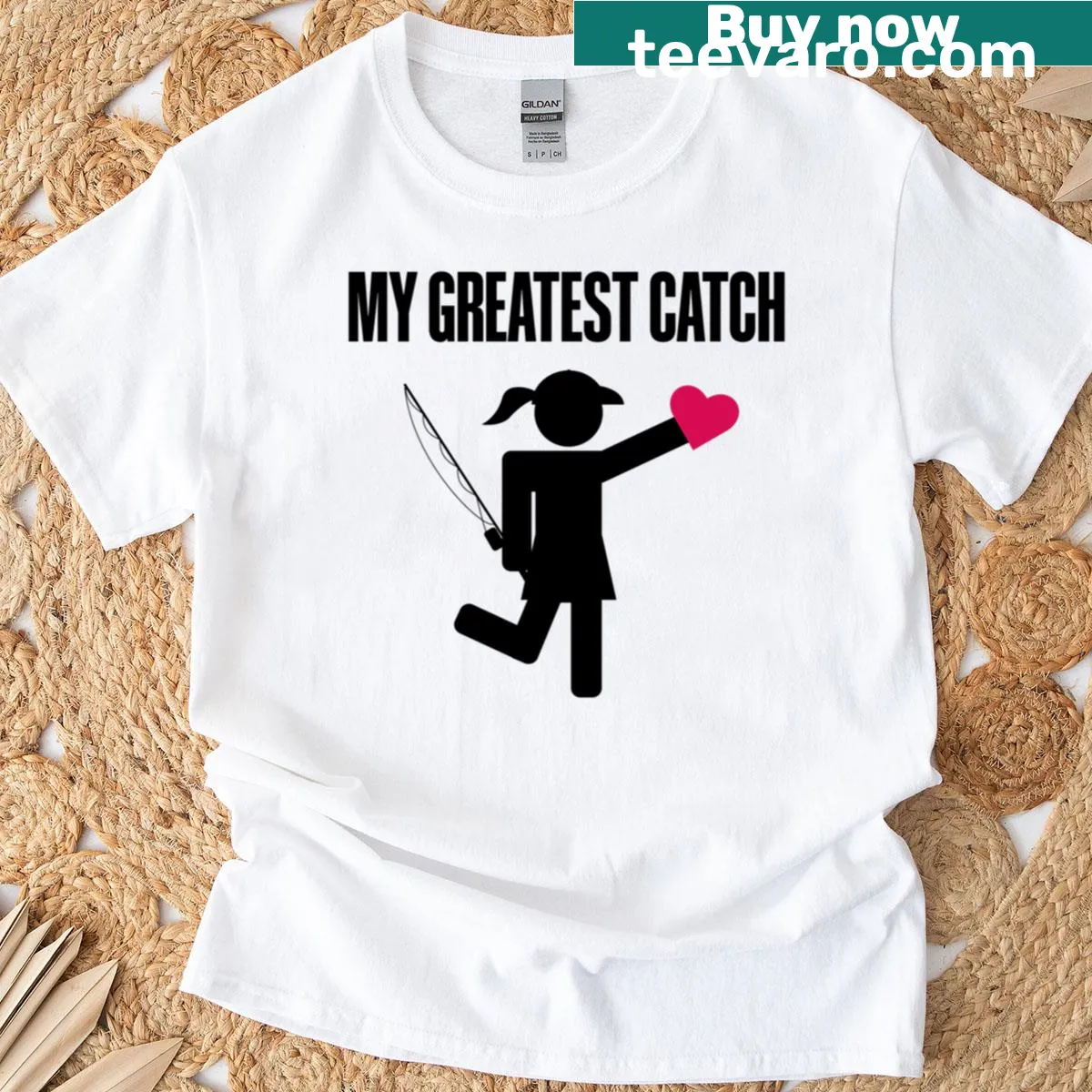T-shirt featuring 'My Greatest Catch' in a heartfelt design — on a men's t-shirt