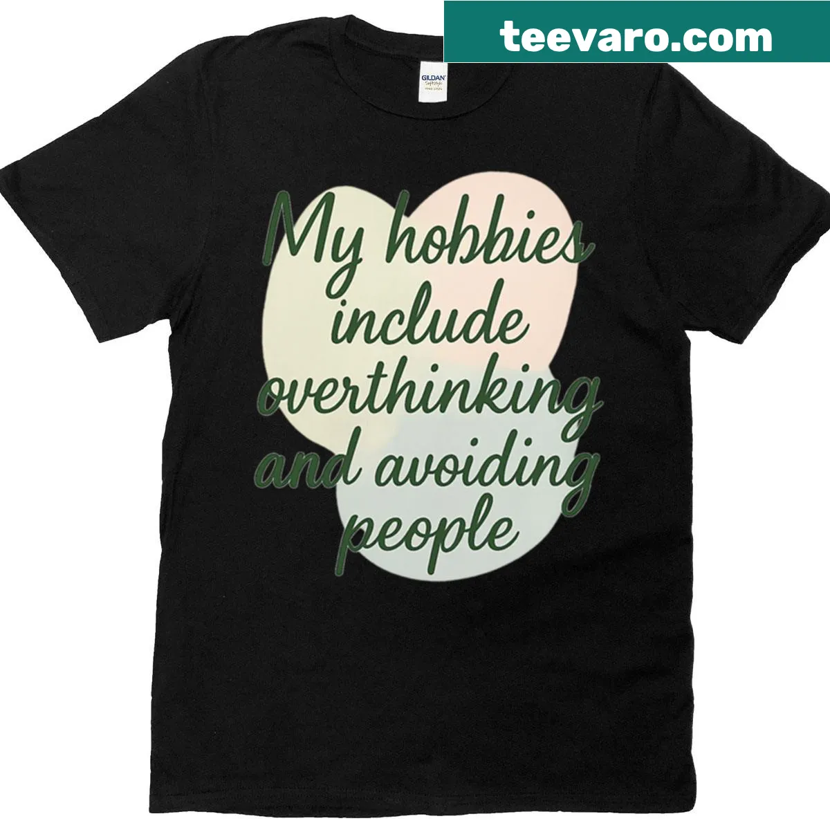 Funny introvert quote t-shirt with playful typography — on a men's t-shirt