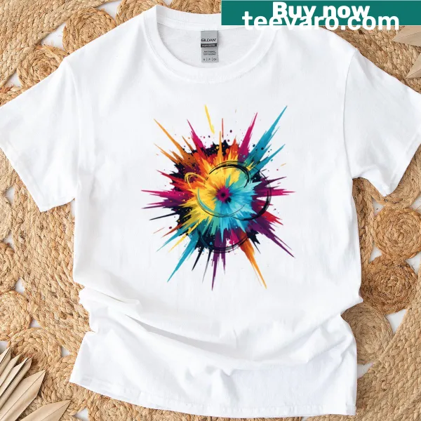 Abstract color burst design for National Coloring Book Day T-shirt
