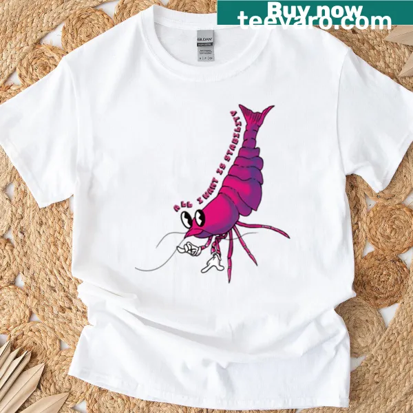 Illustration of Neocaridina shrimp on a t-shirt