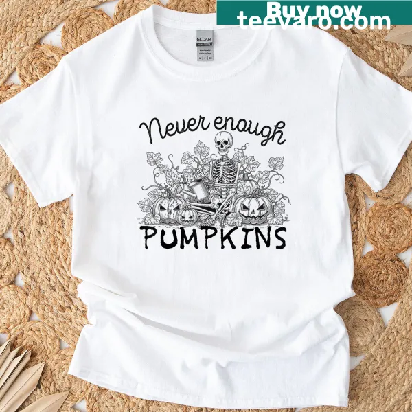 Vintage-distressed t-shirt with skeleton and pumpkin graphics for Halloween