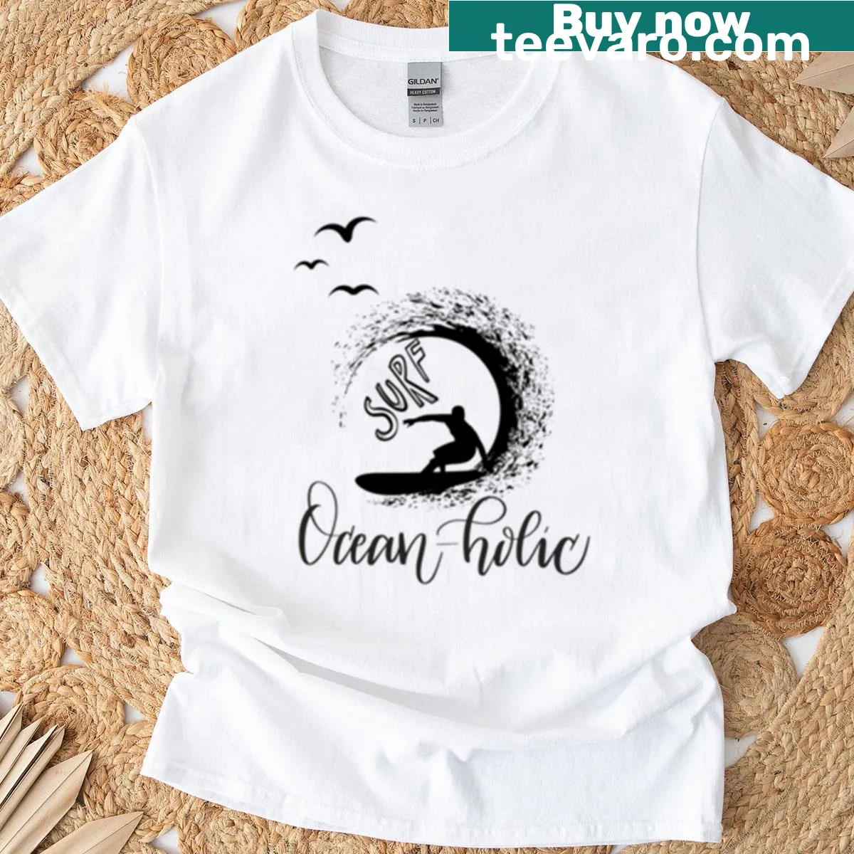 T-shirt with a graphic celebrating ocean life — on a men's t-shirt