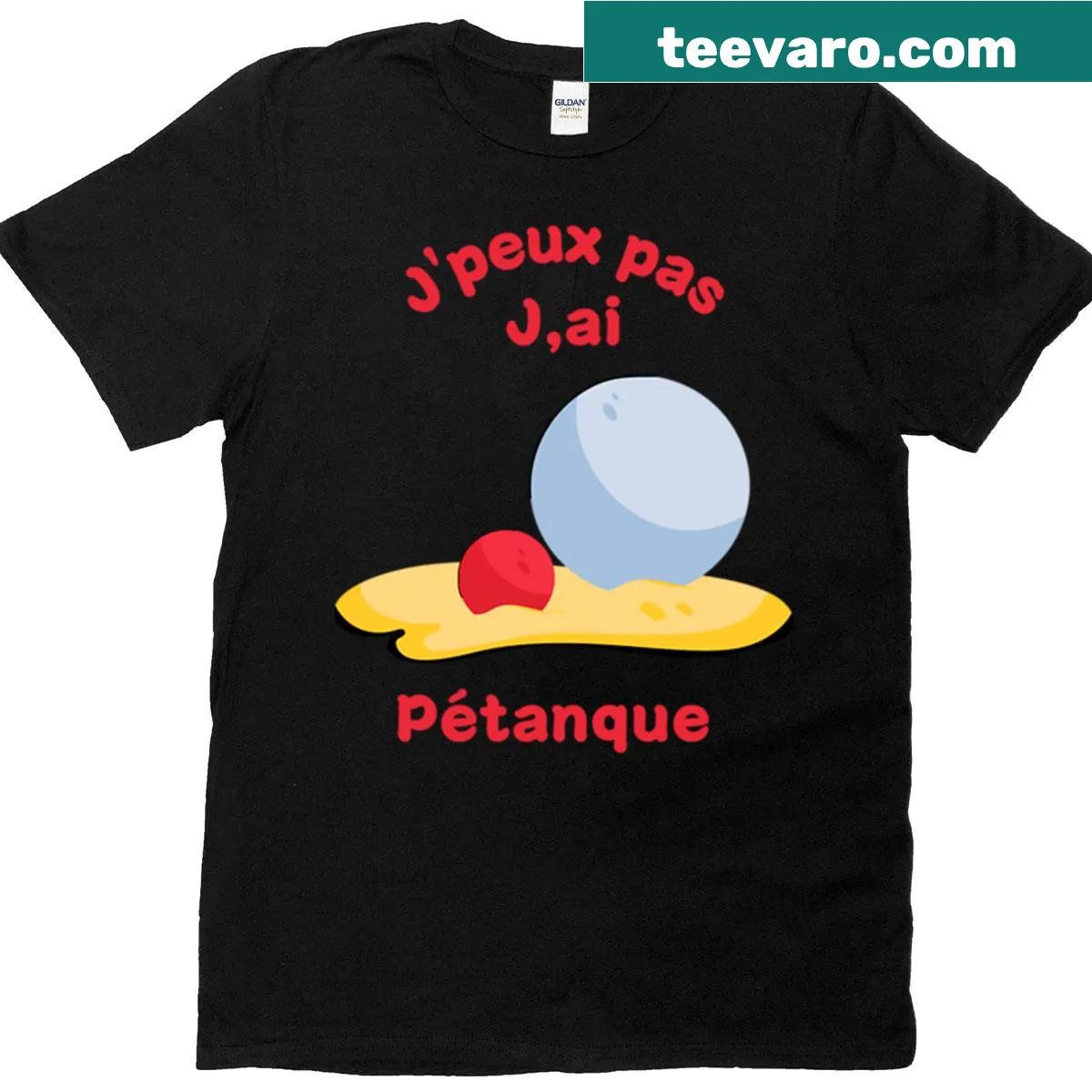 Typography t-shirt expressing passion for pétanque — on a men's t-shirt