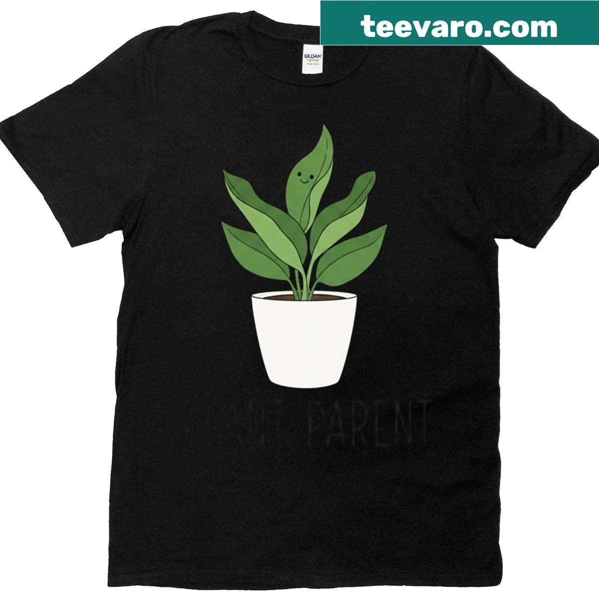 T-shirt with playful plant illustrations celebrating plant parenthood — on a men's t-shirt