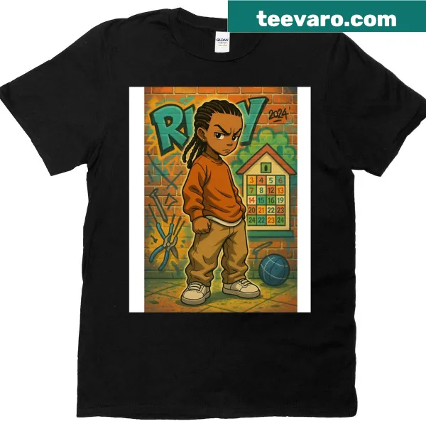Street art graphic inspired by The Boondocks on T-shirt