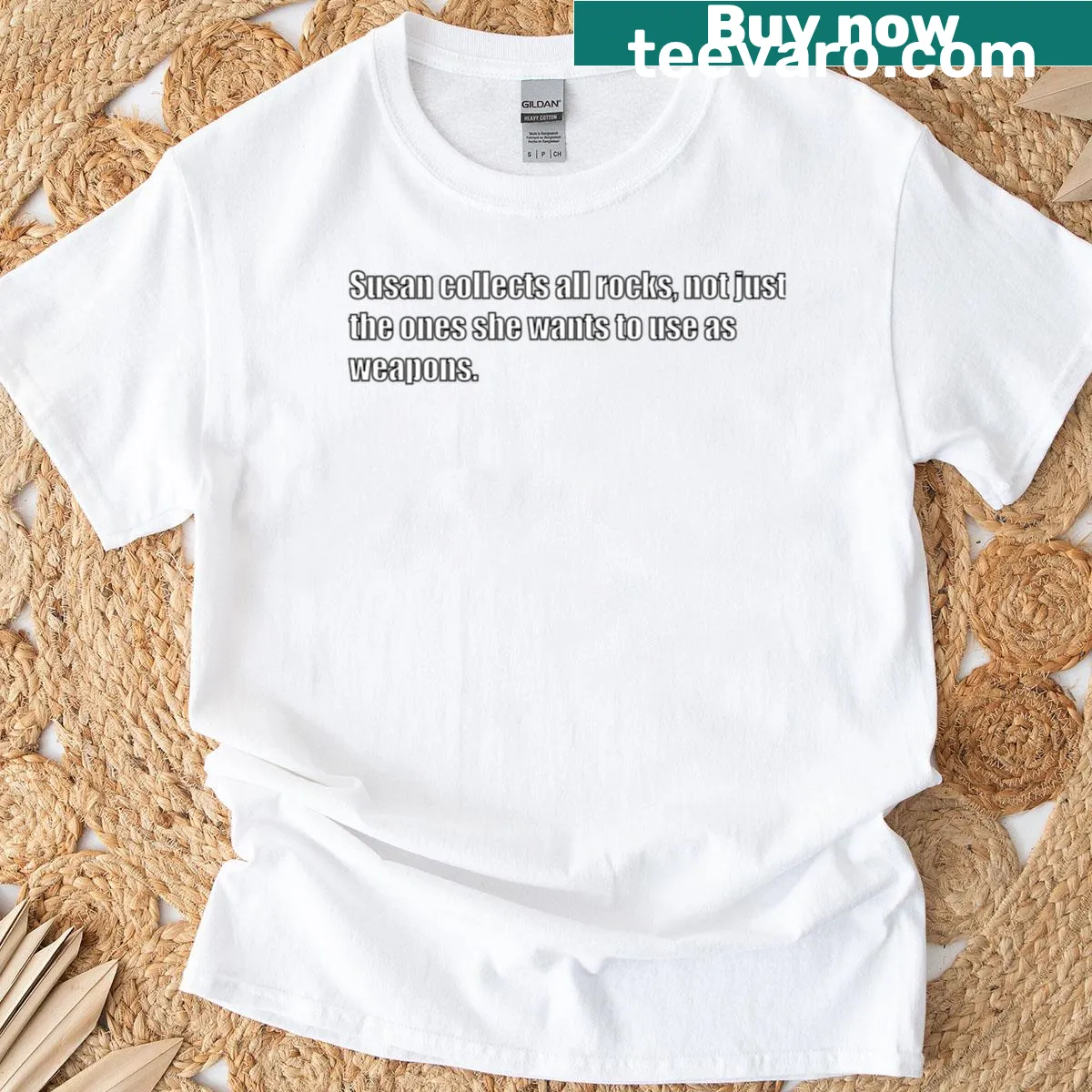 Illustration of various rocks celebrating rock collecting — on a men's t-shirt