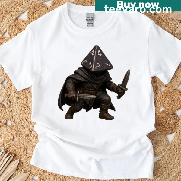 Illustrated t-shirt featuring a rogue assassin design