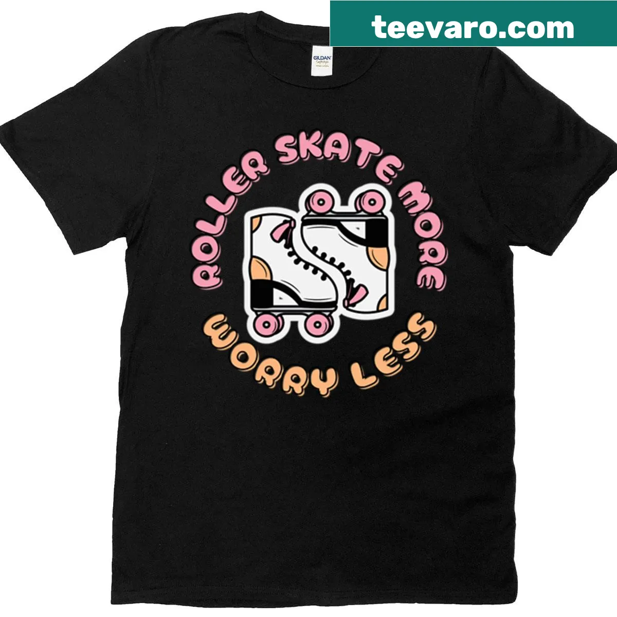 T-shirt with uplifting roller skating slogan — on a men's t-shirt