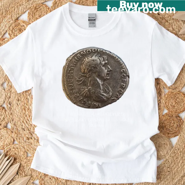 Emblem design honoring Roman Emperor Trajan on a t-shirt