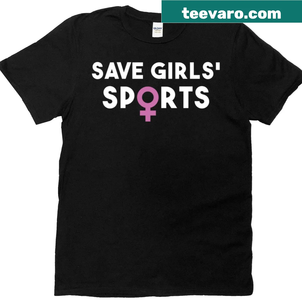 Empowerment slogan graphic on a Save Girls Sports T-shirt — on a men's t-shirt