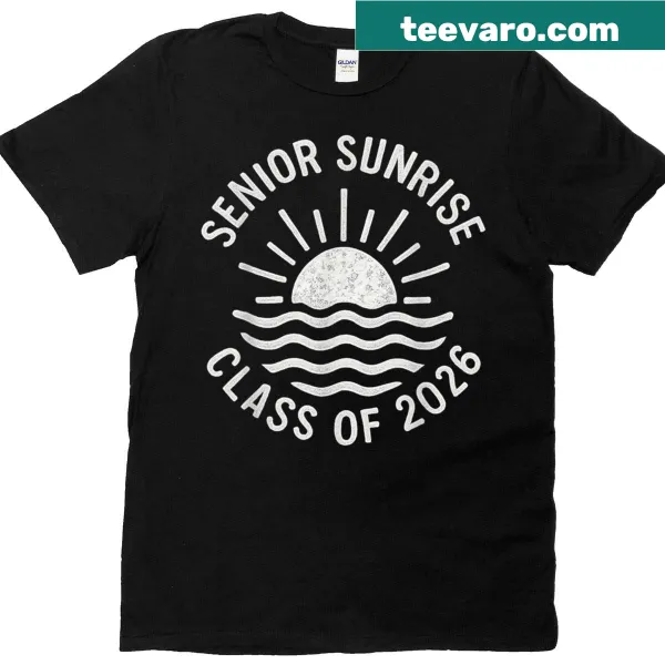 Graduation Class of 2026 Senior Sunrise typographic design on a T-shirt