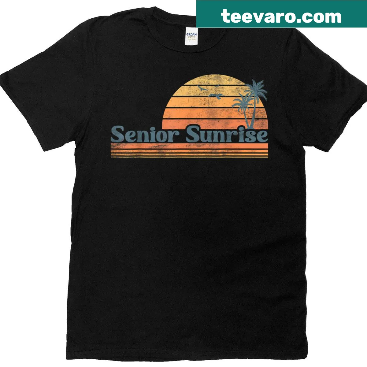 Retro Class of 2026 graduation t-shirt with sunrise graphic — on a men's t-shirt