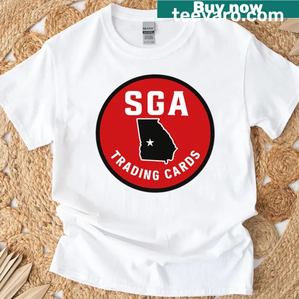 Bold red and black circle logo T-shirt for trading card collectors.
