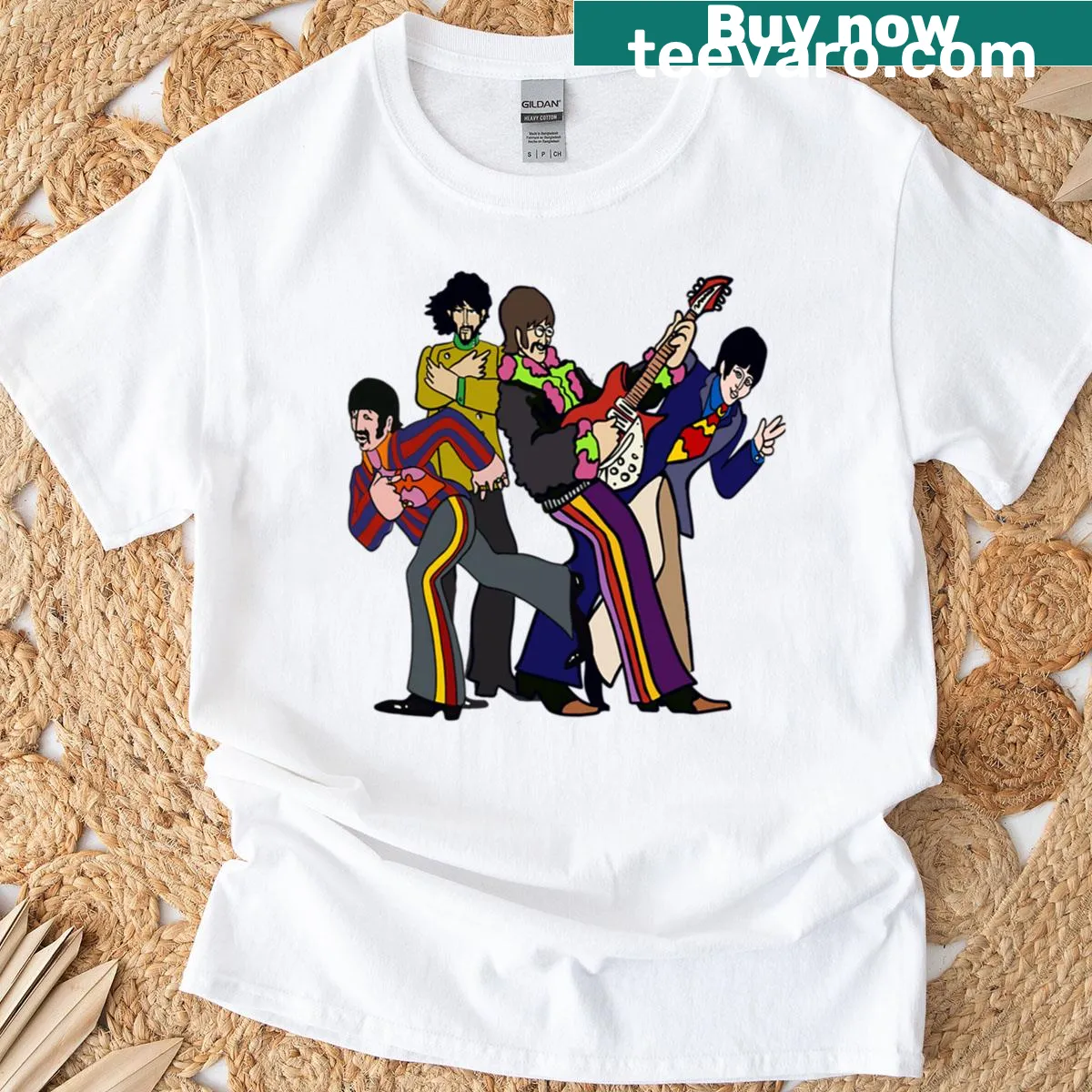 Vintage cartoon submarine characters T-shirt — on a men's t-shirt