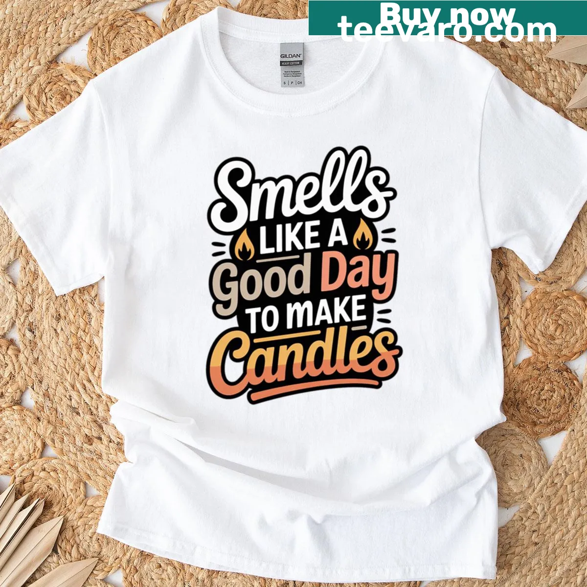 Typography design celebrating candle making on a T-shirt. — on a men's t-shirt